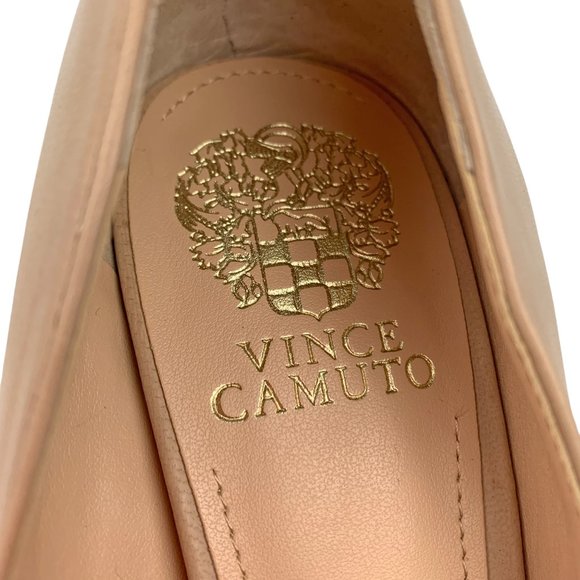 VINCE CAMUTO Niomi Tan Leather Round‎ Toe Platform Stilettos - Picture 3 of 10